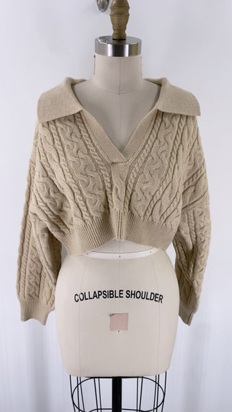 Mable Brown Cropped Sweater, S