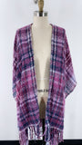 Woolrich Purple Plaid Cardigan, One Size