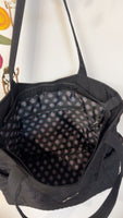 Vera Bradley Black Quilted Tote Bag, 13"x14"