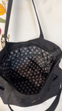 Vera Bradley Black Quilted Tote Bag, 13"x14"