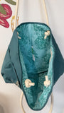 Haiku Teal Tote Bag, 13.5"x18"