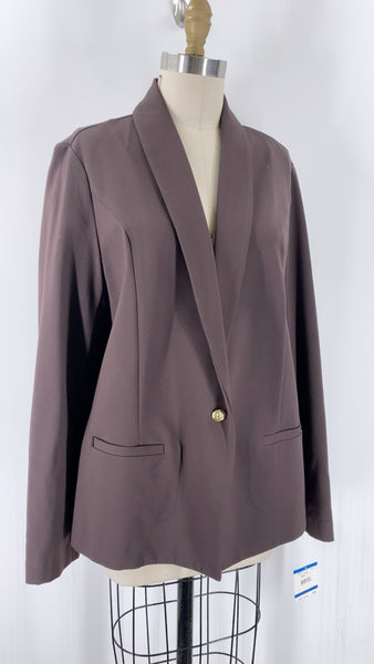 New Anne Klein Brown Blazer Jacket, XL