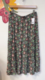 Boden Black Print Pocket Skirt, 8