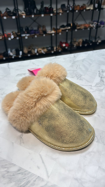 New Lilly Pulitzer Gold Harte Slippers, 5/6