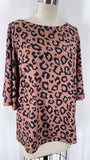 Tickled Teal Animal Print Top, S