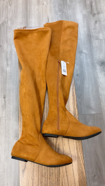 Nature Breeze Brown Thigh High Boots, 10