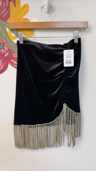 Forever 21 Black Velvet Skirt, S