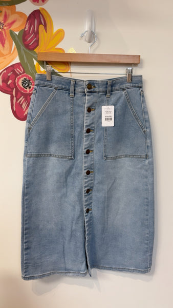 Draper James Denim Button Front Skirt, 10