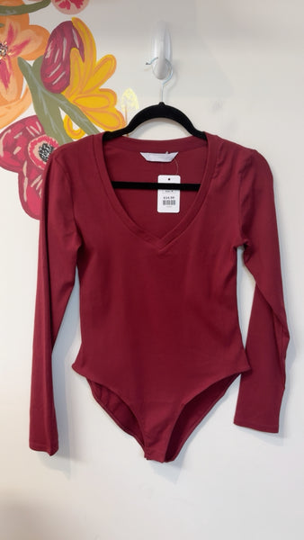 Mangopop Burgundy Bodysuit, M