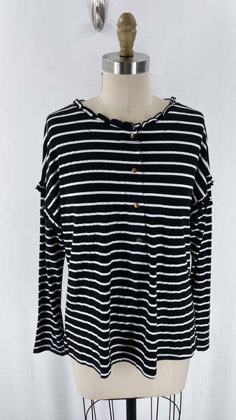 Liam & Co Black Stripe Top, M