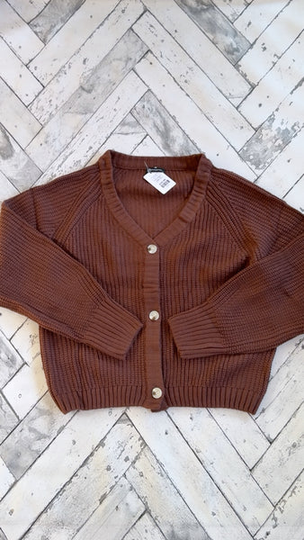 Pretty Garden Brown Cardigan, XL