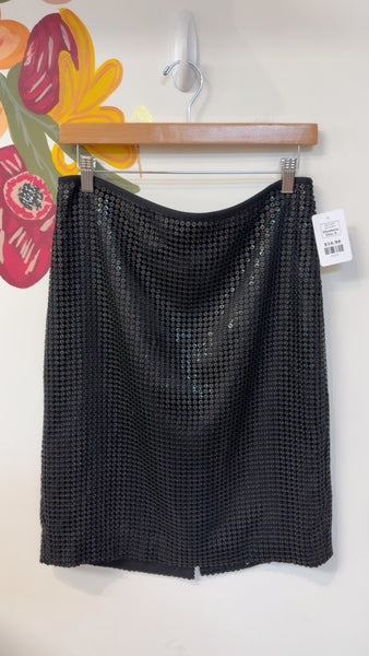 Etcetera Black Sequin Skirt, 8