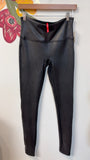 Spanx Black Shiny Leggings, L