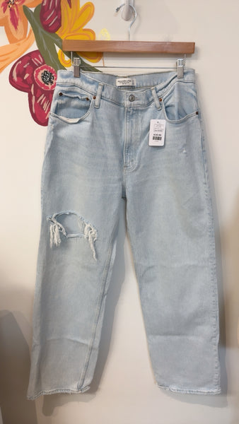 Abercrombie & Fitch 90s Relaxed High Rise Jeans, 12 Long