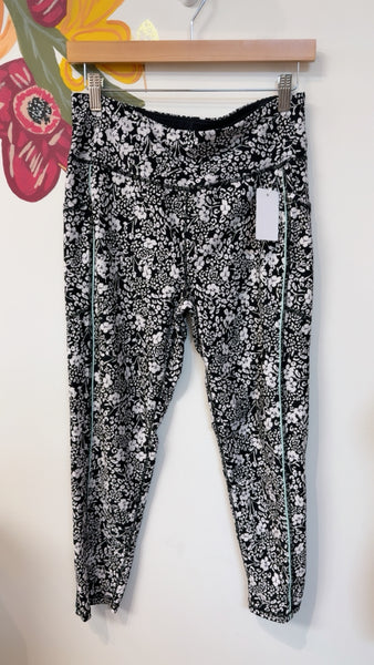 DKNY Black Print Pocket Leggings, L