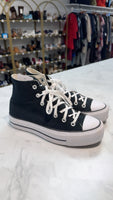 Converse Black Hi Tops Shoes, 8