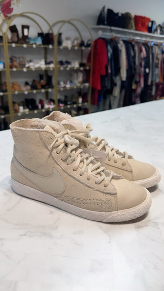 Nike Tan Hi Tops Shoes, 6.5