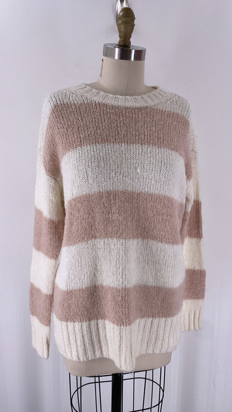 American Eagle White/Pink Sweater, S
