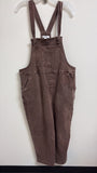 Zenana Brown Denim 24" Inseam Overalls, L