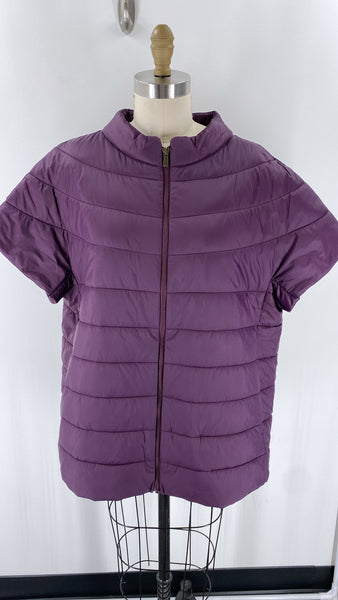 Coldwater Creek Purple WanderLite Cap Sleeve Puffer Vest, XL