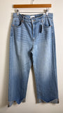 New Loft Wide Leg 31" Inseam Cuffed Jeans, 10