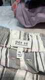 Per Se White/Black 25" Inseam Pants, L Petite
