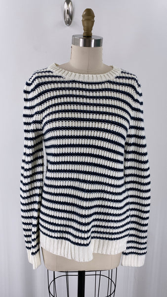 Mak B Navy/White Stripe Sweater, M