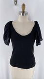 Maeve Black Anthropologie Fitted Top, M