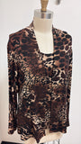 Chico's 2pc Brown Jacket + Top, L