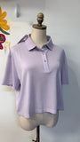 New Outdoor Voices Morning Glory Birdie Cropped Polo Top, XXL