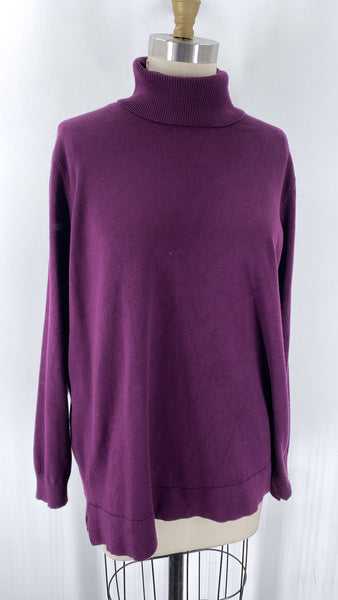 Calvin Klein Purple Turtleneck Sweater, XL