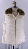 Talbots Ivory with Removable Faux Fur Collar Vest, XL