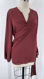1.State Burgundy Wrap Top, 1X