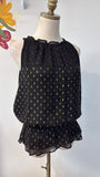 White House Black Market Black/Gold Top, S