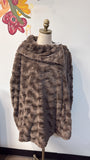 Dennis Basso Faux Fur Pocket Poncho, M/L
