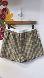 Blush Plaid 100% Cotton Shorts, L
