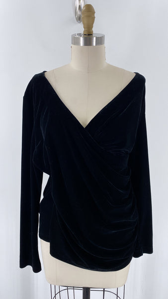 Soft Surroundings Black Velvet Top, XL
