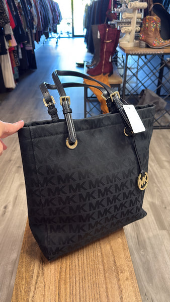 Michael Kors Black Signature Tote Bag, 14"x14"