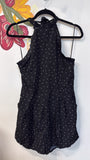 Sugar Lips Black Halter Romper, L