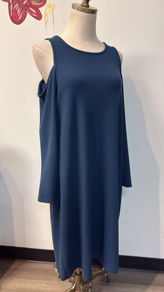 Michael Kors Blue Open Shoulder Dress, XL
