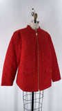 New Charter Club Red Quilted Jacket, 2X