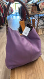 Lucky Brand Purple Leather Shoulder Bag, 13.5"x14"