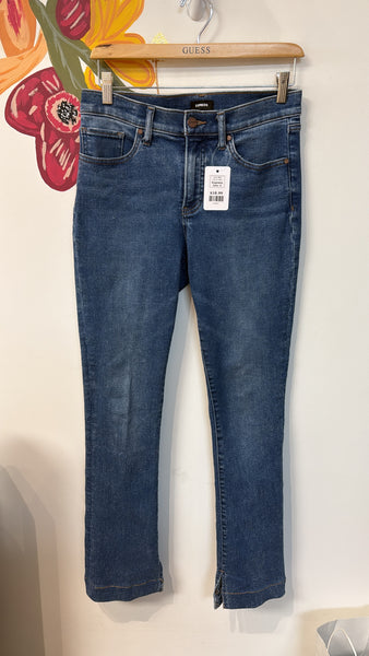Express Skyscraper Mid Rise Split Cuff Jeans, 6