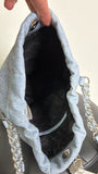 Aldo Blue Faux Leather Bucket Bag, 11"x10"