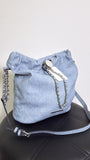 Aldo Blue Faux Leather Bucket Bag, 11"x10"