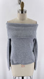Old Navy Gray Off Shoulder Sweater, M
