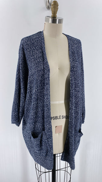 Natural Reflections Blue Cardigan, M