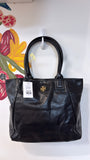 Tory Burch Black Leather Shoulder Bag, 12"x15"