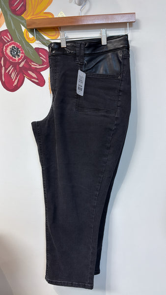 M Jeans Black Slim Straight Ankle Jeans, 18W