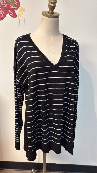 Vince Camuto Black Stripe Sweater, XL